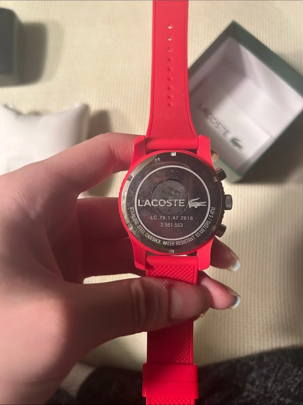 Lacoste vibrant red